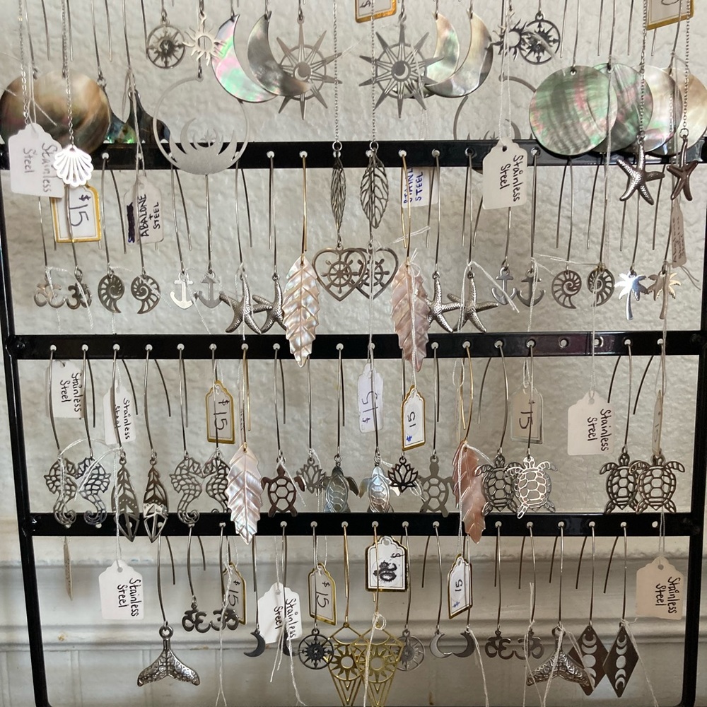 Stainless steel earrings -BEACH CAFE
